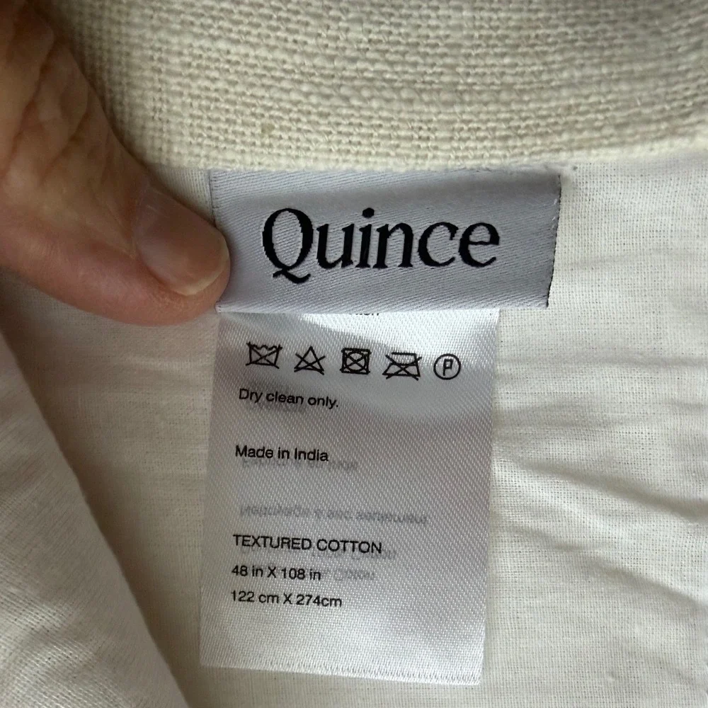 Quince Textured Cotton Ivory Curtain Panel 48x108 Home‎ Window Light Filtering